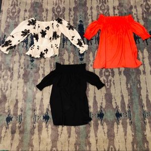 3 off the shoulder tops size M